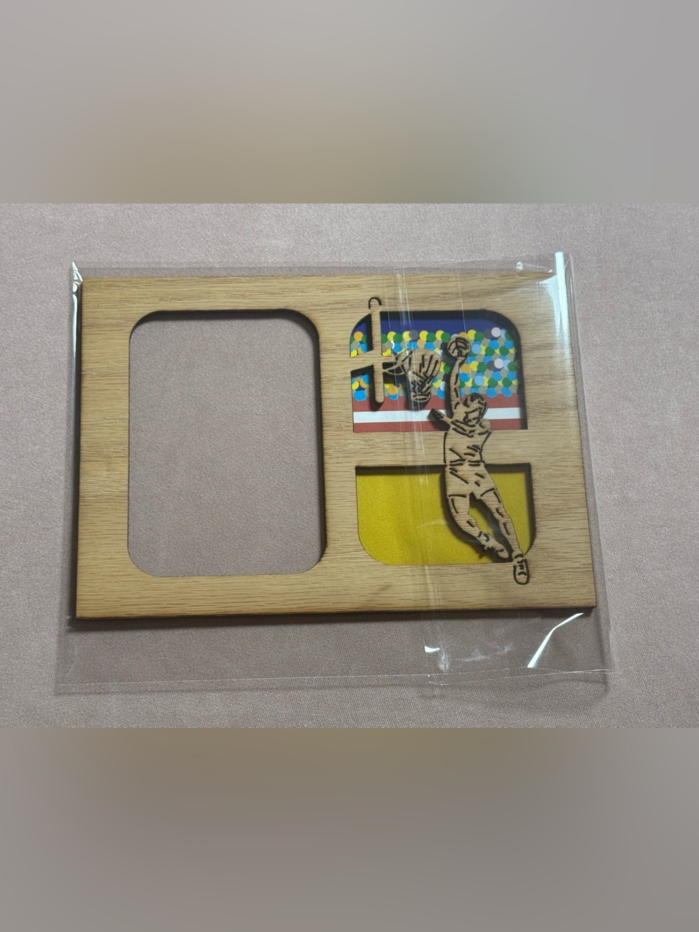 Basketball Player NBA Sports Light Wood Wooden Picture Frame 3" x 4" Photo NWT